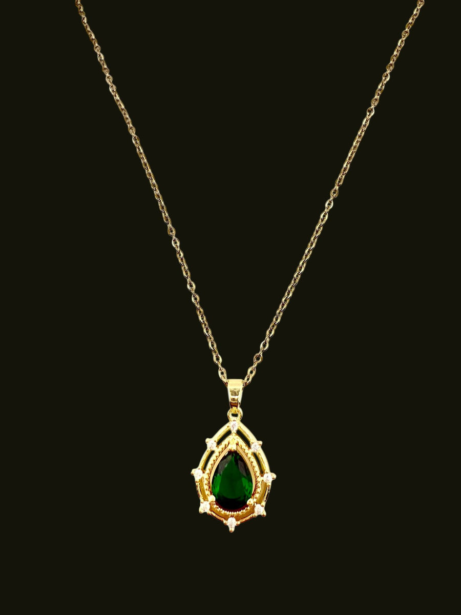SmaragdTropfen Halskette
