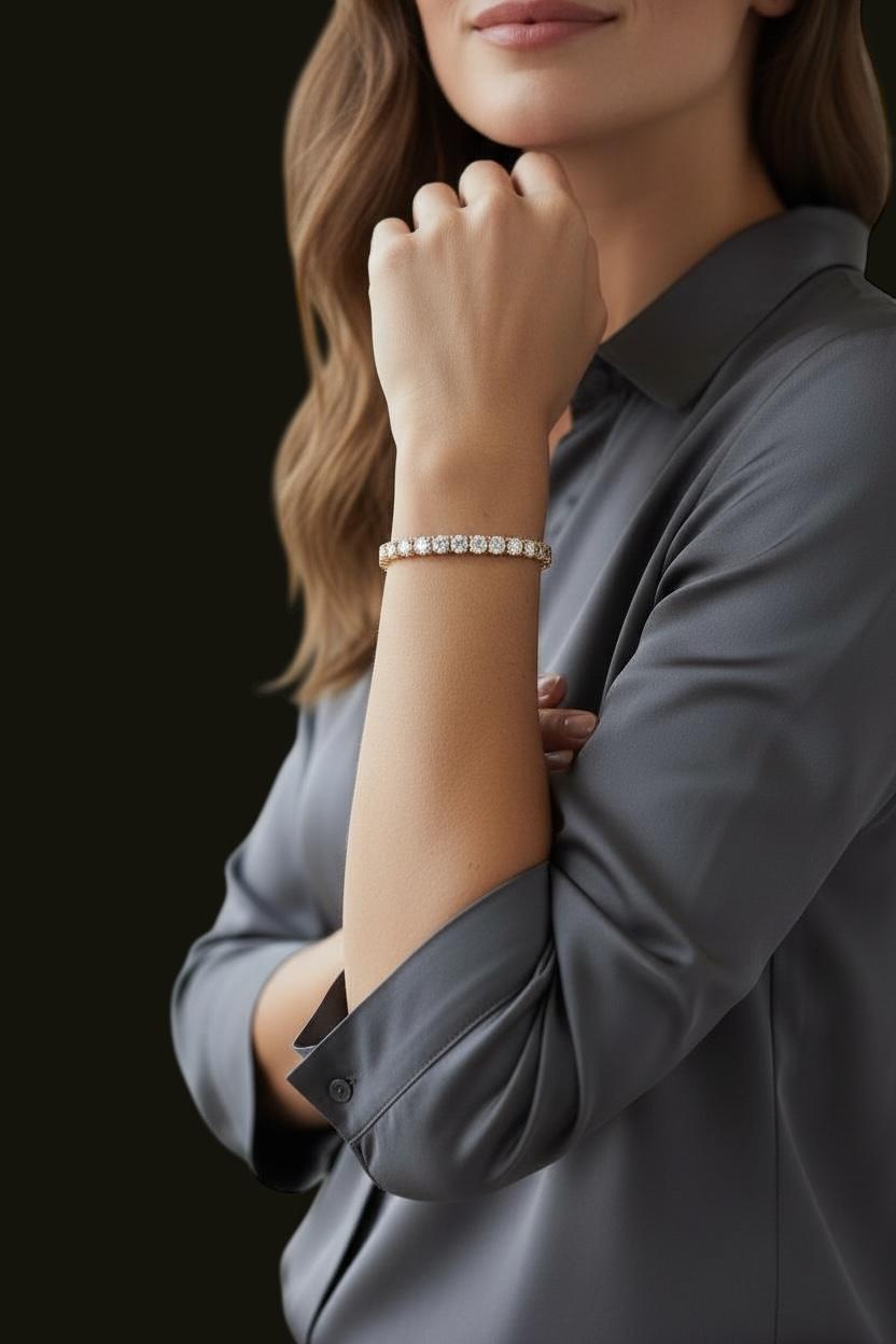 Tennisarmband Roségold Zirkonia 5A – Bild 3